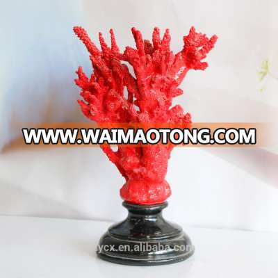 New design handmade polyresin red Coral reef statue for home decoration