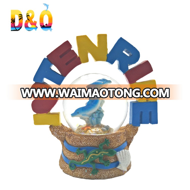 Tenerife souvenirs beach resin snowglobe custom